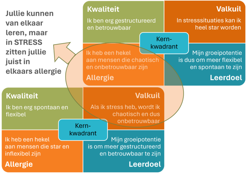 Kernkwadranten - relatiepatroon bij stress